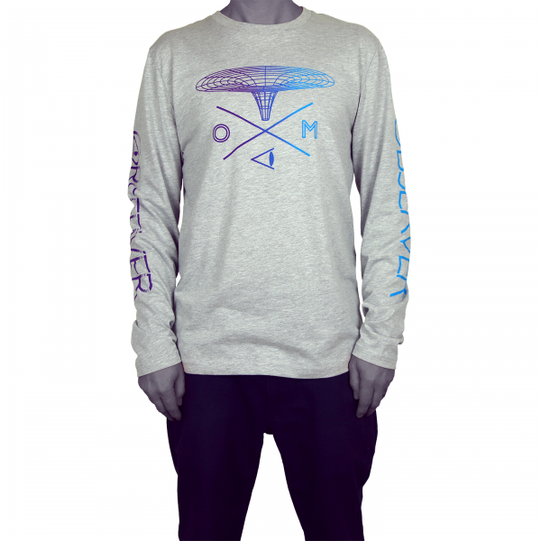 OM cross logo - LS - Heather Grey - Image 3