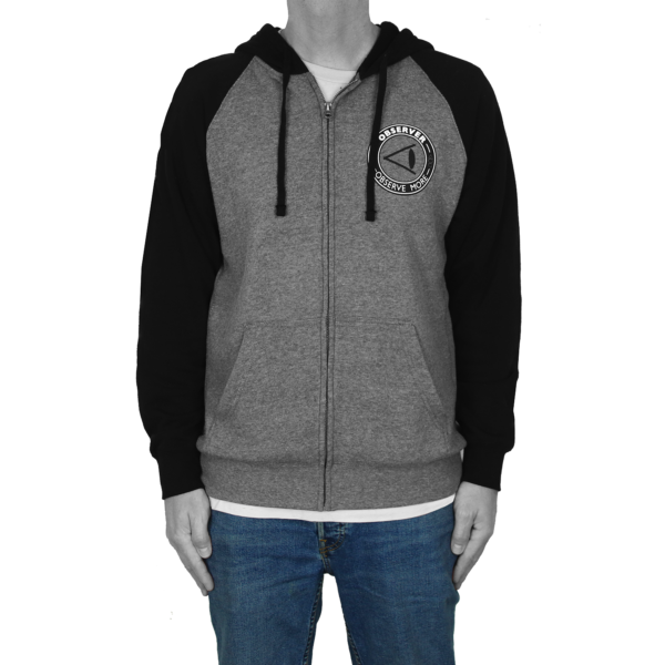 OM Circle logo - raglan hoodie - black/nickel heather - Image 3